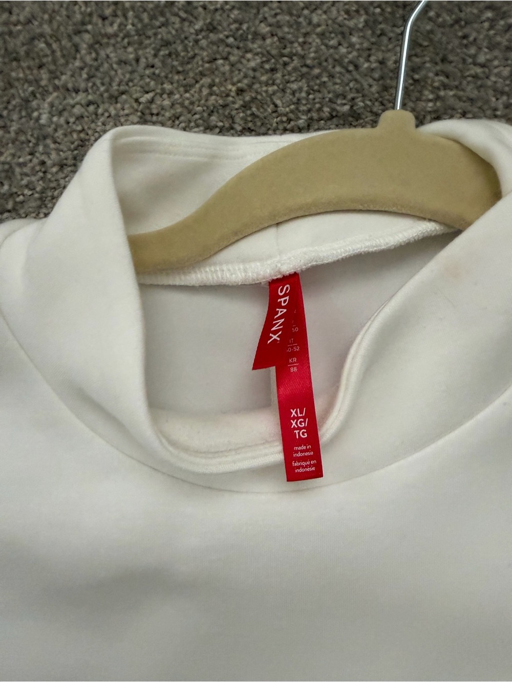 SPANX Cream Mock Neck Top